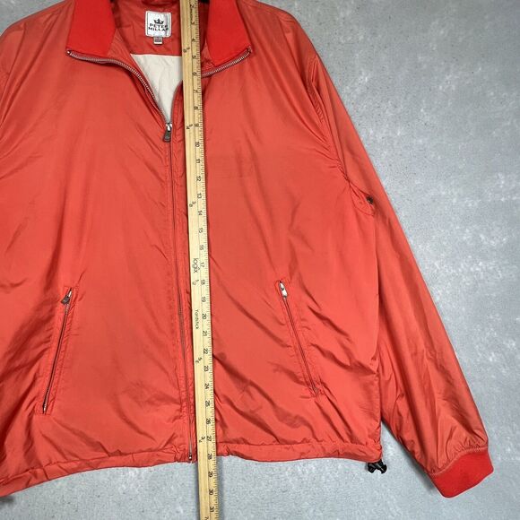 Peter Millar Jacket Full Zip Windbreaker Jacket Mens Large Orange Lined Golf - Picture 5 of 11